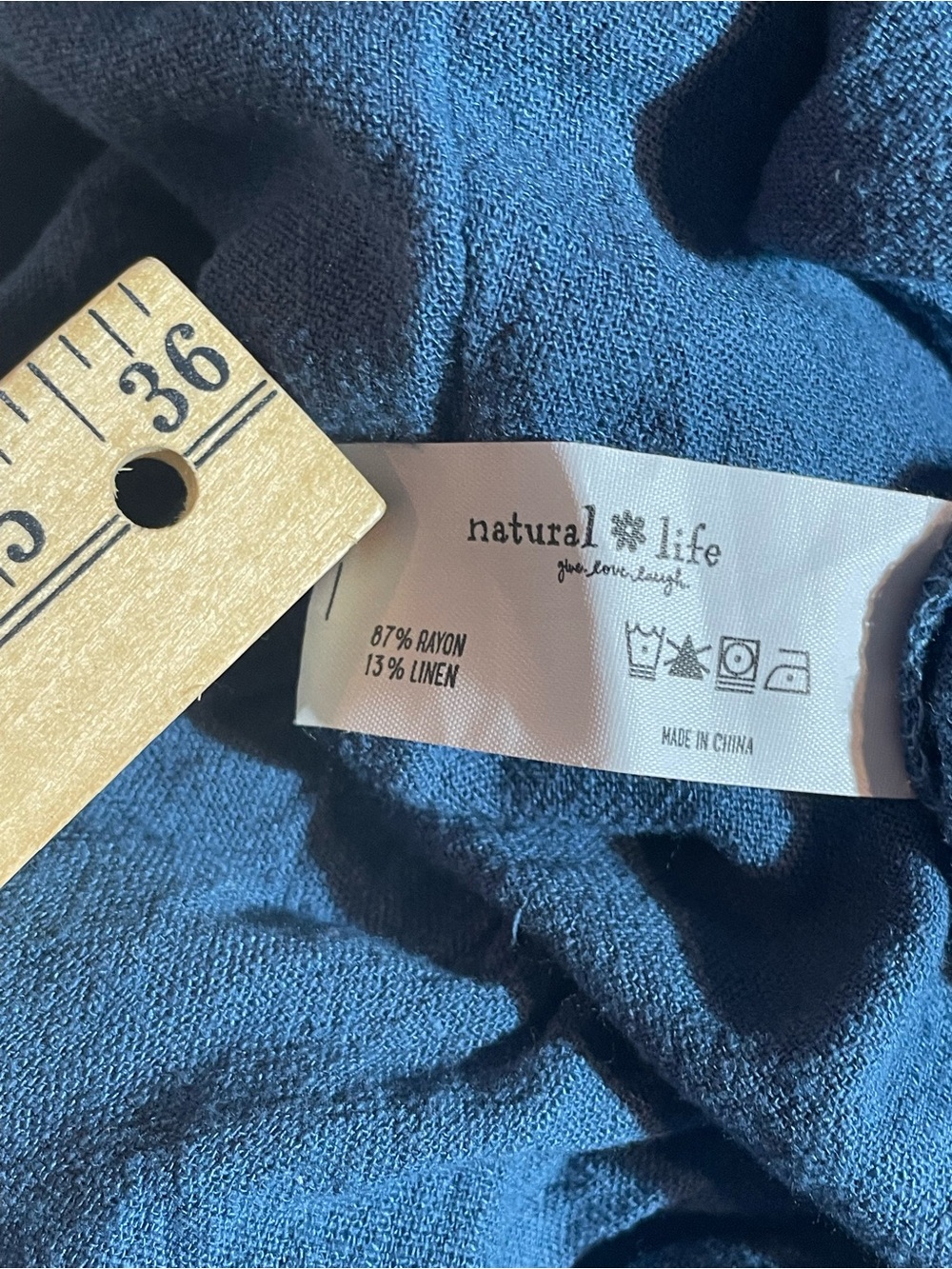 NATURAL LIFE Deep Blue Wide-Leg Button Front Jumpsuit - Picture 7 of 9